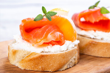 Mini salmon sandwiches