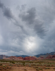 Spring storm clouds moving across the desert.