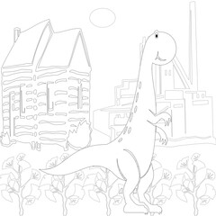 Spinosaurus Dinosaur. Dino Coloring Pages. Animal coloring book pages for Adults.