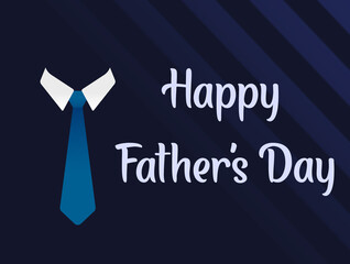 Happy Fathers Day greeting card. Blue background.