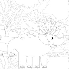 Spinosaurus Dinosaur. Dino Coloring Pages. Animal coloring book pages for Adults.