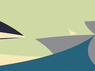 Beautiful of Colorful Art Green Abstract Modern Shape. Image for Background or Wallpaper