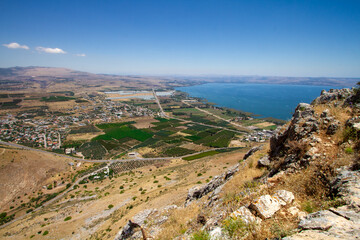 Fototapeta na wymiar Mount Arbel, a hiking trail around the cliff, places to visit in Israelֿ
