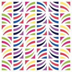 Beautiful of Colorful Striped Semi-Circle, Repeated, Abstract, Illustrator Pattern Wallpaper. Image for Printing on Paper, Wallpaper or Background, Covers, Fabrics