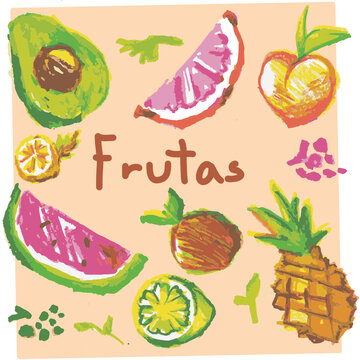 frutas patron vector