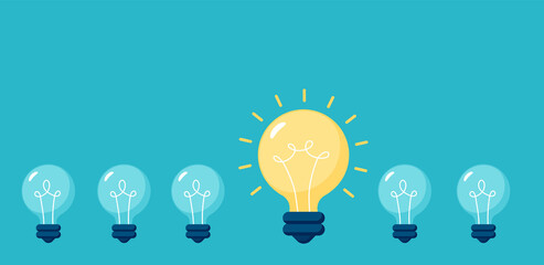 Creativity light bulb different, unique