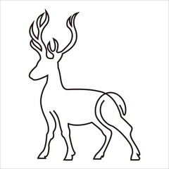 creative simple line deer concept designs logo vector
