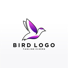 Fototapeta premium Abstract Bird Logo design vector template. Creative Dove Logotype business technology concept symbol icon.