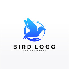 Abstract Bird Logo design vector template. Creative Dove Logotype business technology concept symbol icon.