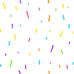 Falling colourful confetti seamless pattern. Suitable for many purposes.