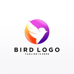 Obraz premium Abstract Bird Logo design vector template. Creative Dove Logotype business technology concept symbol icon.