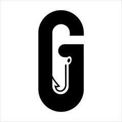 design of the letter G logo with a hook concept abstract vector 