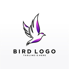 Fototapeta premium Abstract Bird Logo design vector template. Creative Dove Logotype business technology concept symbol icon.