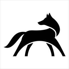 silhouette of an animal wolf or fox vector logo designs template