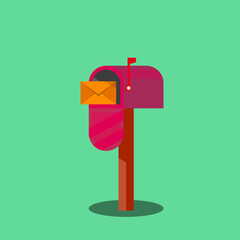 Mailbox. Isolated vector for your projects. A letter in the mailbox.