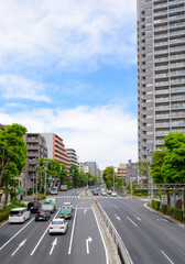 Fototapeta na wymiar 環状七号線（環七通り）の風景（東京都杉並区）