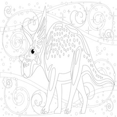 Adult coloring page,book a cute isolated dog,image for relaxing.Zen art style illustration.
