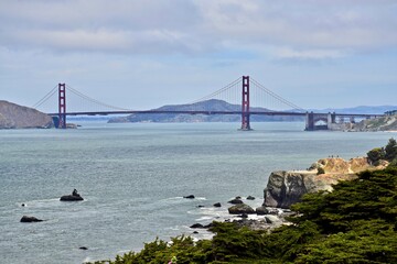 Scenic views of the Golden Gate Bridge in lovely San Francisco