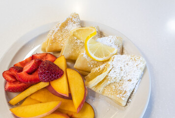 Crepes with Sliced Fruit