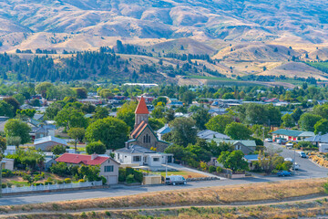 Aerial view of Cromwell in New Zealand
