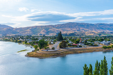 Aerial view of Cromwell in New Zealand
