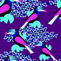 Cute Toucan Background Pattern Seamless