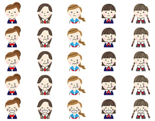 女子アイコン02（主線なし）