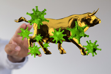 Financial stock graph has down from virus corona outbreak..