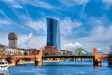 Obraz premium View to the European Central Bank -Europäische Zentralbank- in Frankfurt am Main, Germany