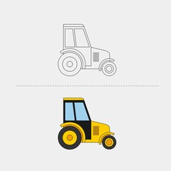 Design Vehicle Construction for Color Book Vector Illustration. EPS 10