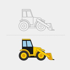 Design Vehicle Construction for Color Book Vector Illustration. EPS 10