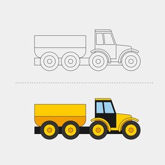 Design Vehicle Construction for Color Book Vector Illustration. EPS 10