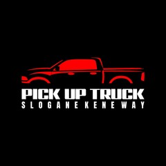 pick up truck logo design vector