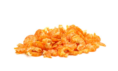 Dried shrimp isolated on white background. Asian food ingredients