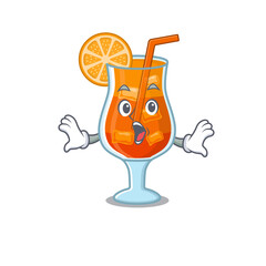 mai tai cocktail mascot design concept having a surprised gesture