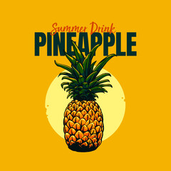 pineapple summer vector