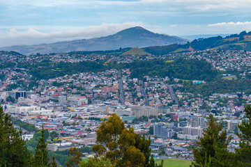Aerial view of downtown Dunedin, New Zealand