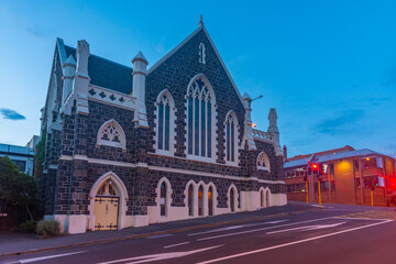 Historical houses in center of Dunedin, New Zealand