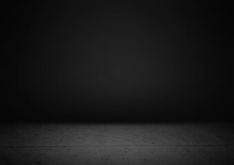 Empty black product showcase background.