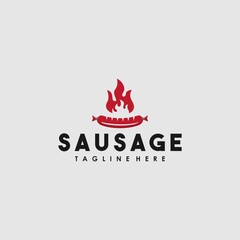 Sausage barbeque professional logo design