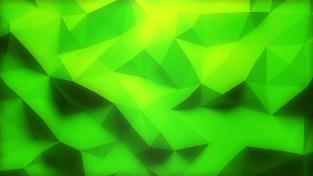 Low polygonal yellow-green Abstract background with seamless looping