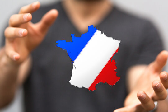 Digital France map country 3d