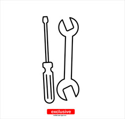 wrench icon.Flat design style vector illustration for graphic and web design.