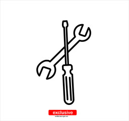 wrench icon.Flat design style vector illustration for graphic and web design.