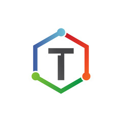 Letter t technology logo design
