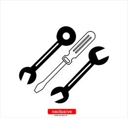 wrench icon.Flat design style vector illustration for graphic and web design.