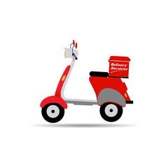 Motorcycle delivery services icon, vector illustration.
