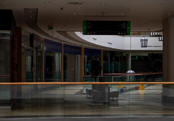 empty closed shopping center, due to the coronavirus pandemic