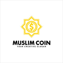 Muslim Coin Logo, Coin Logo Vector Inspiration