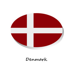 The flag of Denmark's national. For banner, tempate, icon, media.